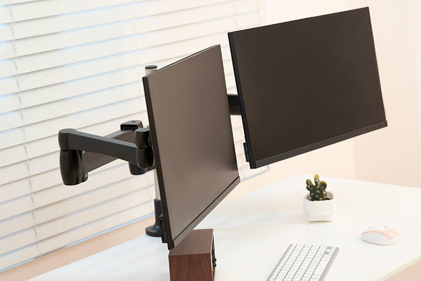 Soporte de escritorio con brazo de monitor LCD premium totalmente ajustable